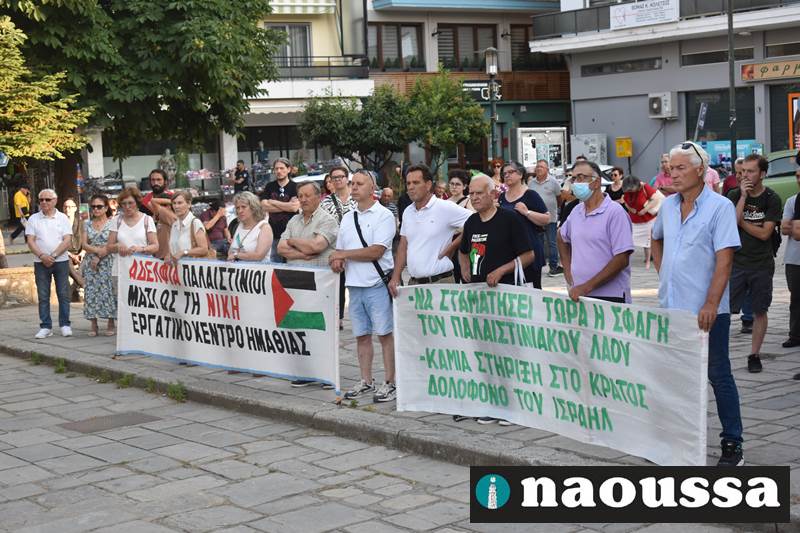 Διαδήλωση ενάντια στην γενοκτονία του Παλαιστινιακού λαού στη Νάουσα