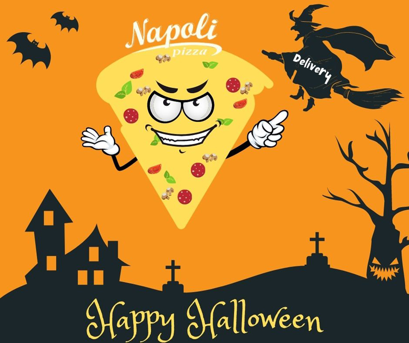 Halloween στο σπίτι παρέα με την pizza Napoli  