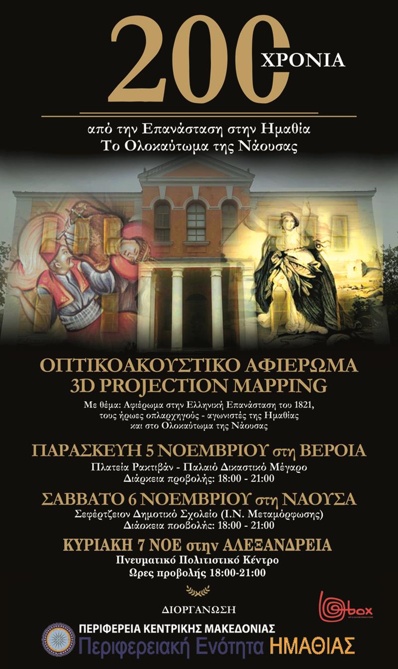 Επετειακές εκδηλώσεις της Π.Ε. Ημαθίας για τα 200 χρόνια από την Επανάσταση και το Ολοκαύτωμα της Νάουσας