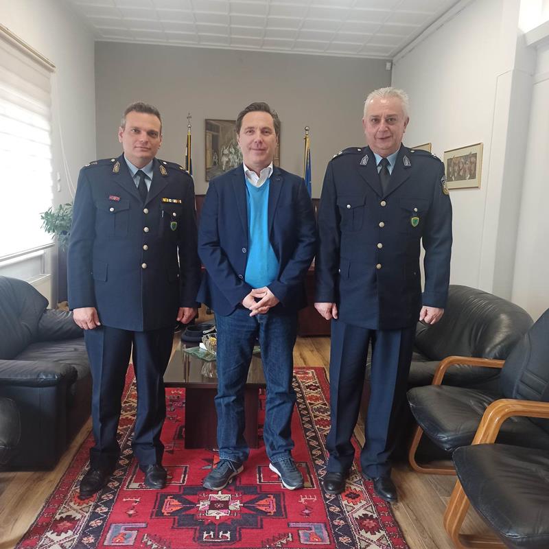 Συνάντηση Δημάρχου Νάουσας με τον νέο Διοικητή της Σχολής Δοκίμων Αστυφυλάκων Νάουσας, Βασίλειο Κεφτέ 