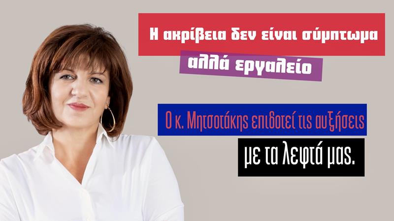 Φρόσω Καρασαρλίδου: Αυτό που πρέπει να τελειώσει για να τελειώσει η επιβάρυνση του καταναλωτή, είναι η κυβέρνηση του κ. Μητσοτάκη