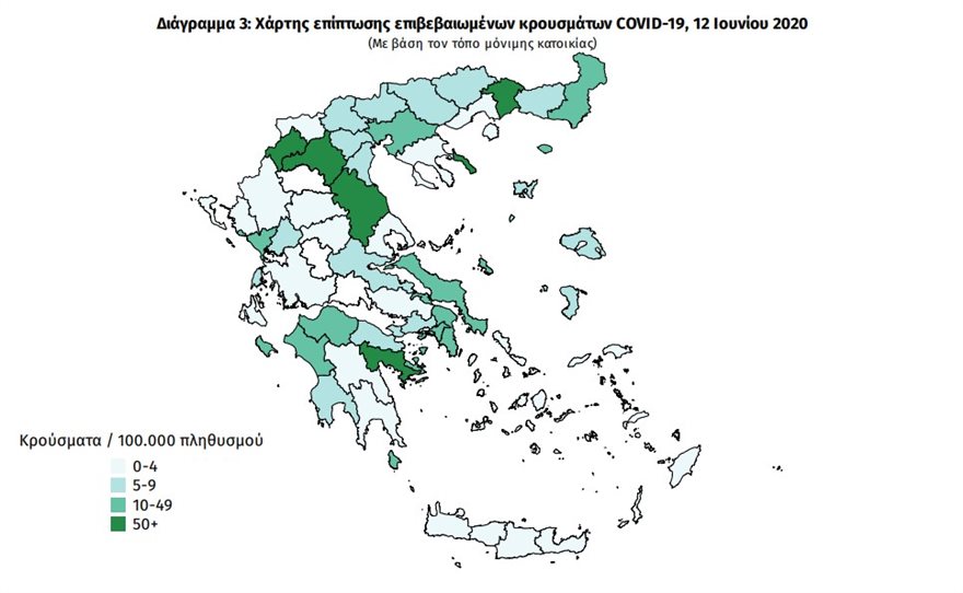 4 τα κρουάμστα στη Νάουσα-Στο όριο (5-9) η Ημαθία στον σημερινό χάρτη επίπτωσης επιβεβαιωμένων κρουσμάτων COVID-19  