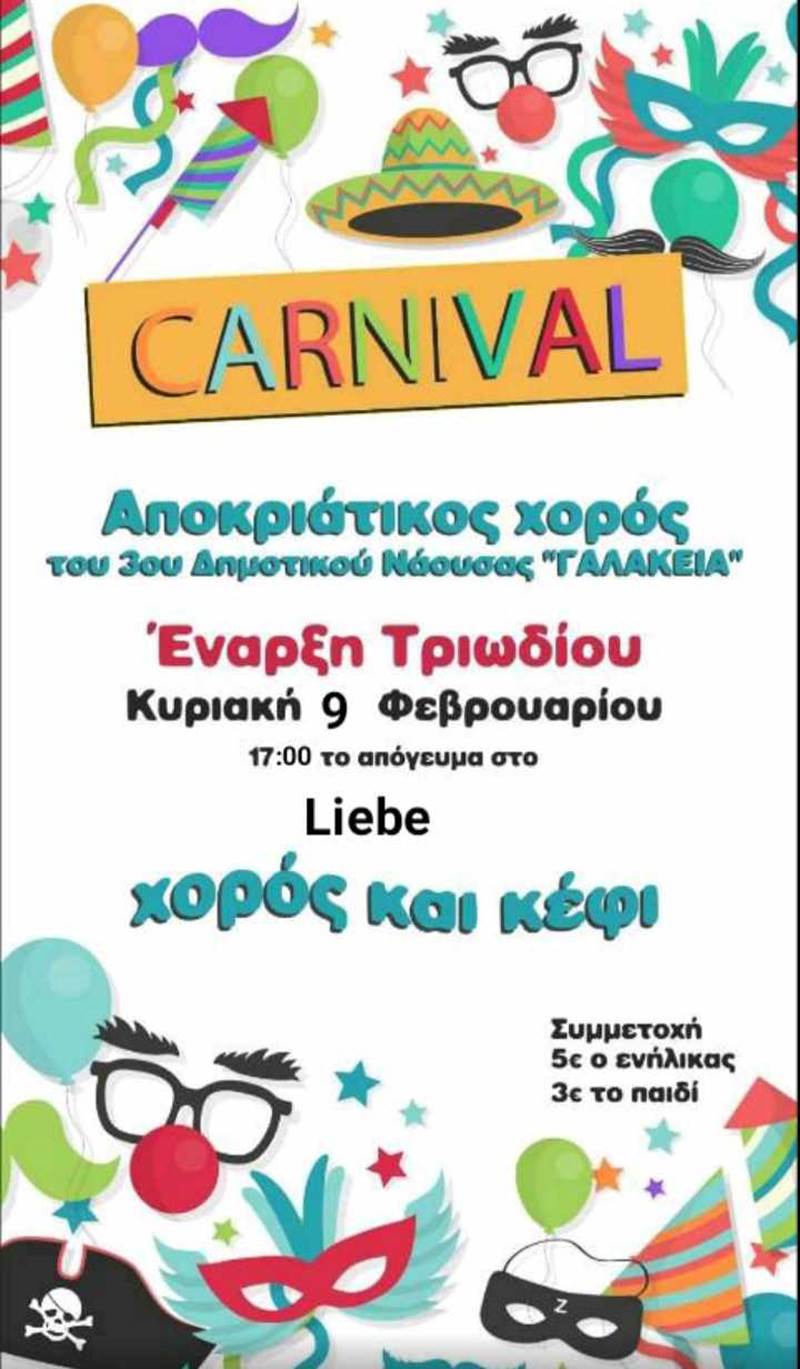 Την Κυριακή 9 Φεβρουαρίου ο Αποκριάτικος χορός του 3ου Δημοτικού Σχολείου Νάουσας 