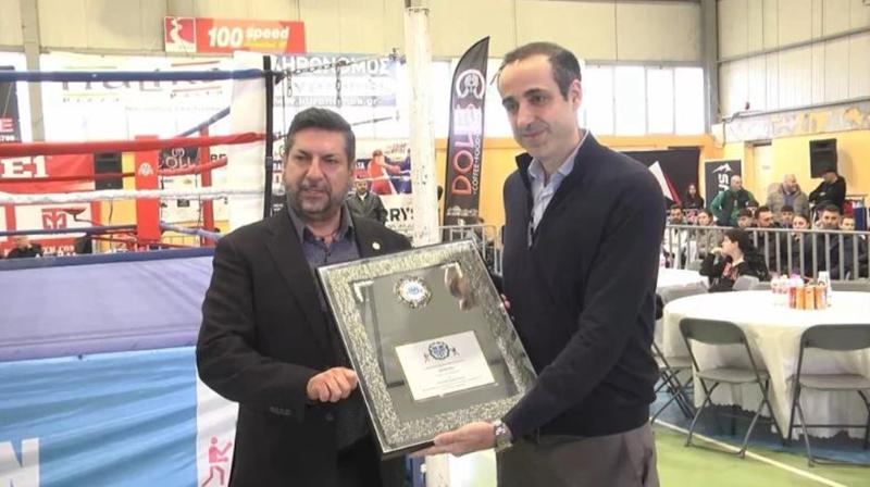 Βράβευση του Γρηγόρη Δημητριάδη από την Ελληνική Ομοσπονδία Πυγμαχίας