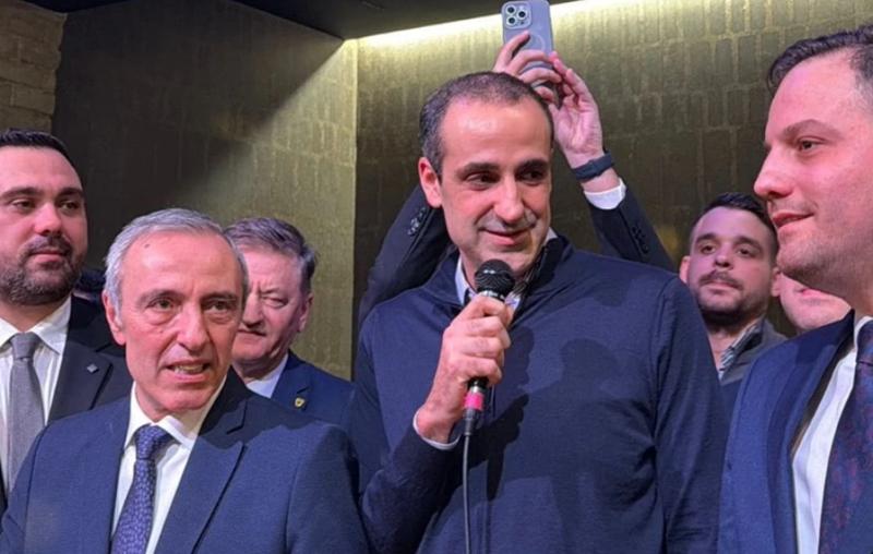 Ο Γρηγόρης Δημητριάδης στην κοπή πίτας της ΝΔ Θεσσαλονίκης